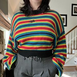 UNIF rainbow sweater size XL